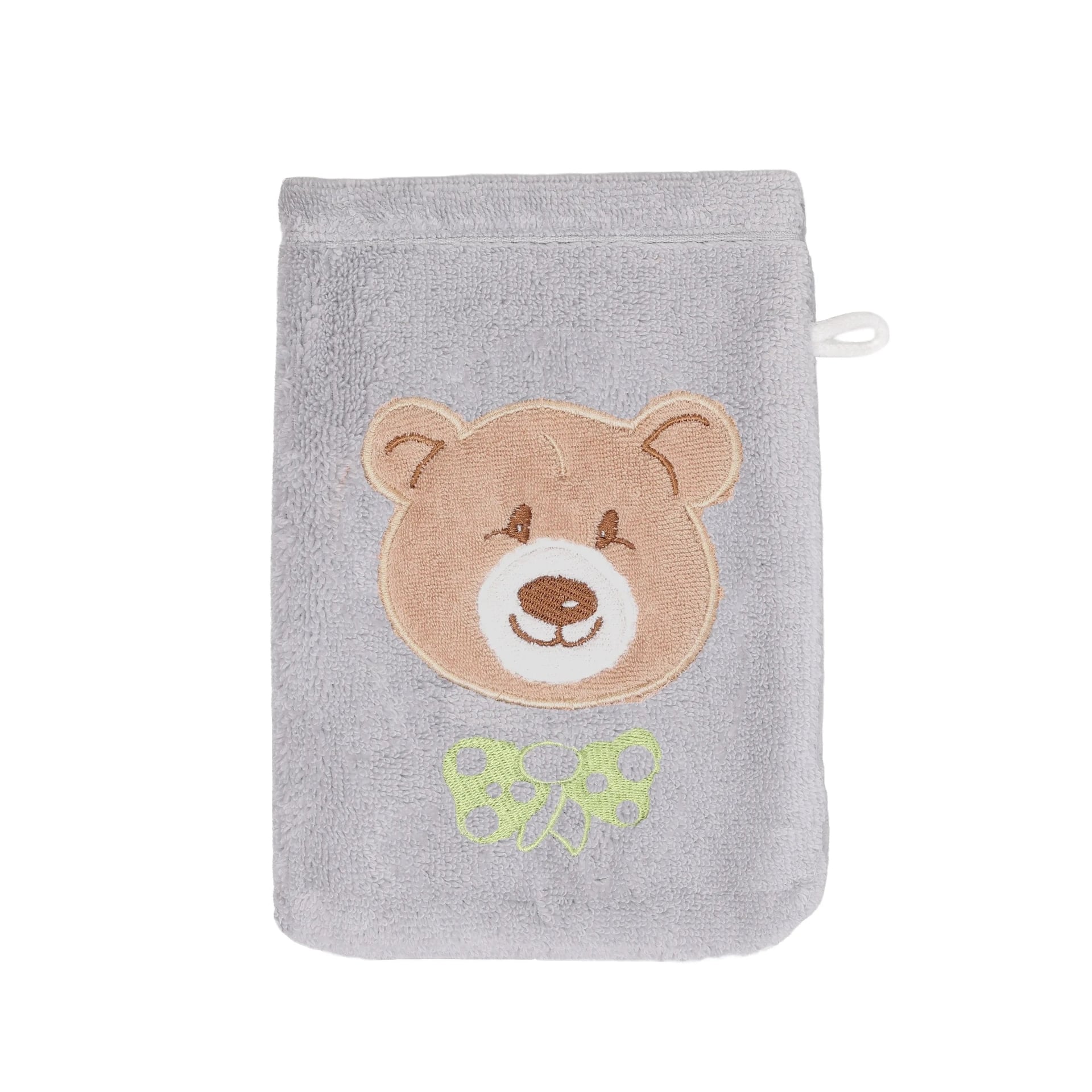 Waschhandschuh – Roma / Gina+ – silber – 16 x 23 cm