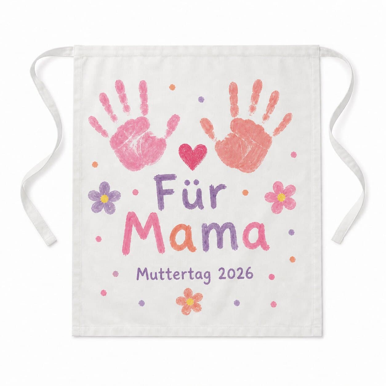 Bistroschürze mit zwei Handabdrücken und "Für Mama Muttertag 2026"