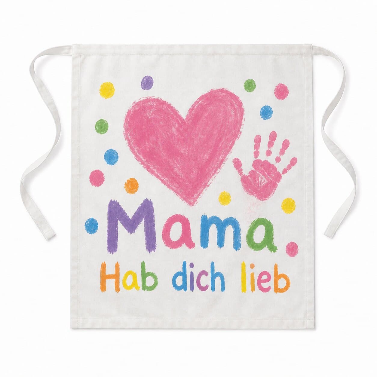 Bistroschürze mit großem Herz und "Mama hab dich lieb"