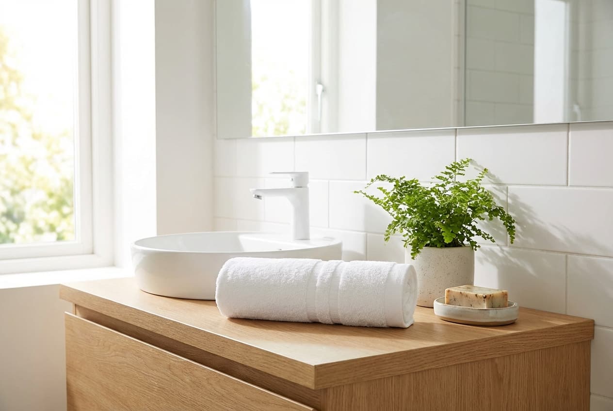 Riva/Nina Handtuch – Riva/Nina Handtuch in Weiß – 100% Baumwolle, flauschiges Frottiergewebe, 400 g/m² – minimalist Scandinavia...