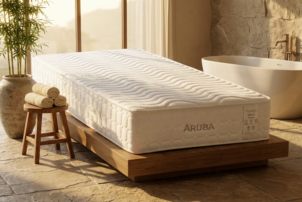 Aruba/Sirius Taschenfederkern-Matratze – Aruba/Sirius Taschenfederkern-Matratze mit 650 Federn, Härtegrad 3 – spa-like bathroom...