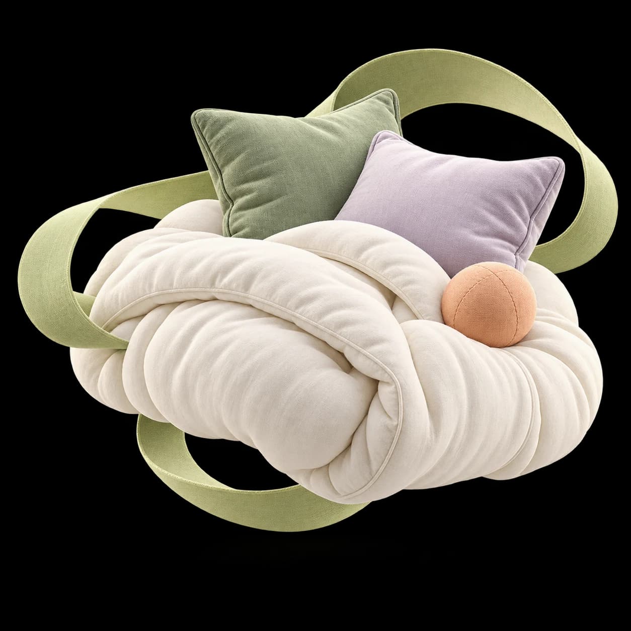 Schwebende textile Traumwolke