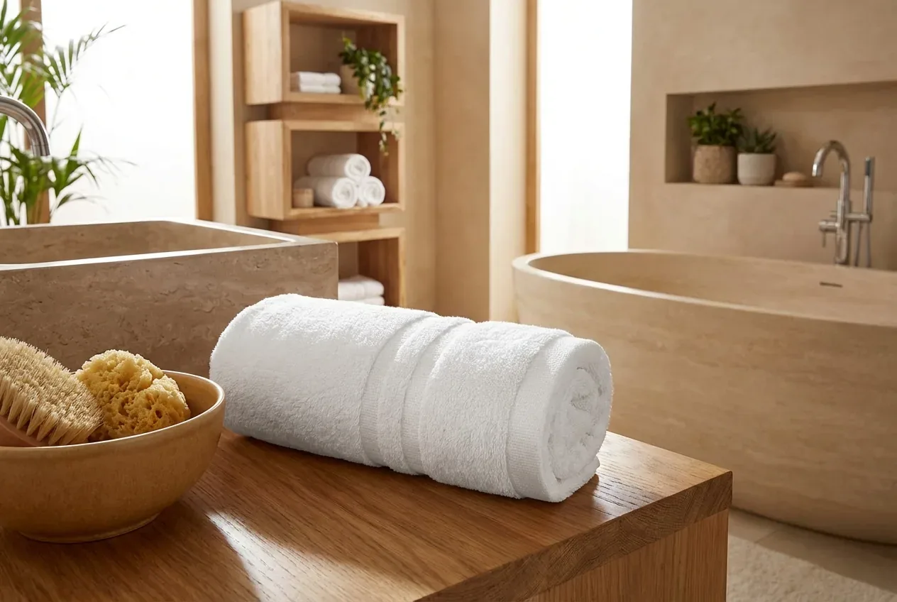 Riva/Nina Handtuch – Riva/Nina Handtuch 50x100cm in Weiß – 100% Baumwolle, flauschiges Frottiergewebe – spa-like bathroom – Web...