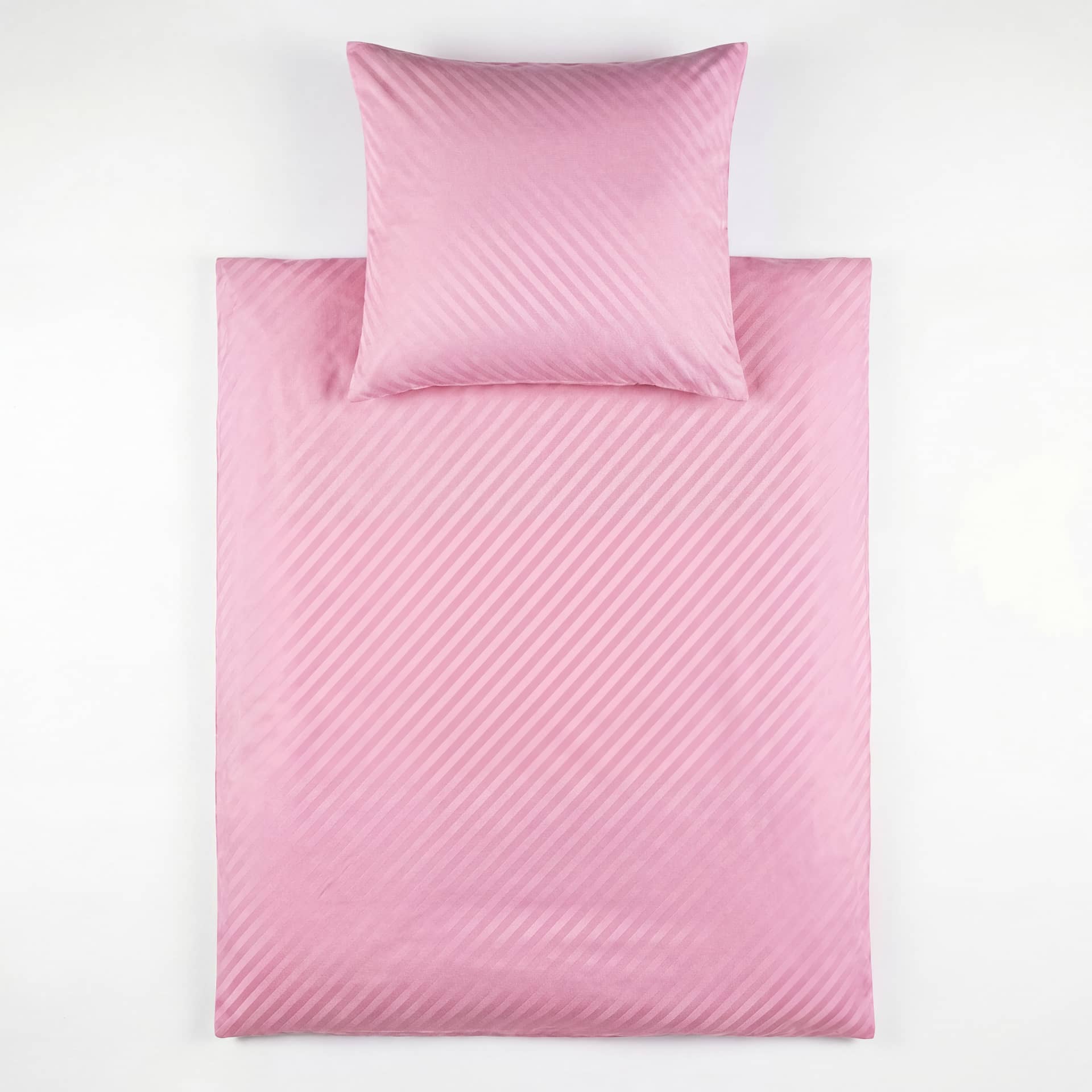 Harvard/Danny Bettwäscheset in Rosa mit feinem Satin-Streifen