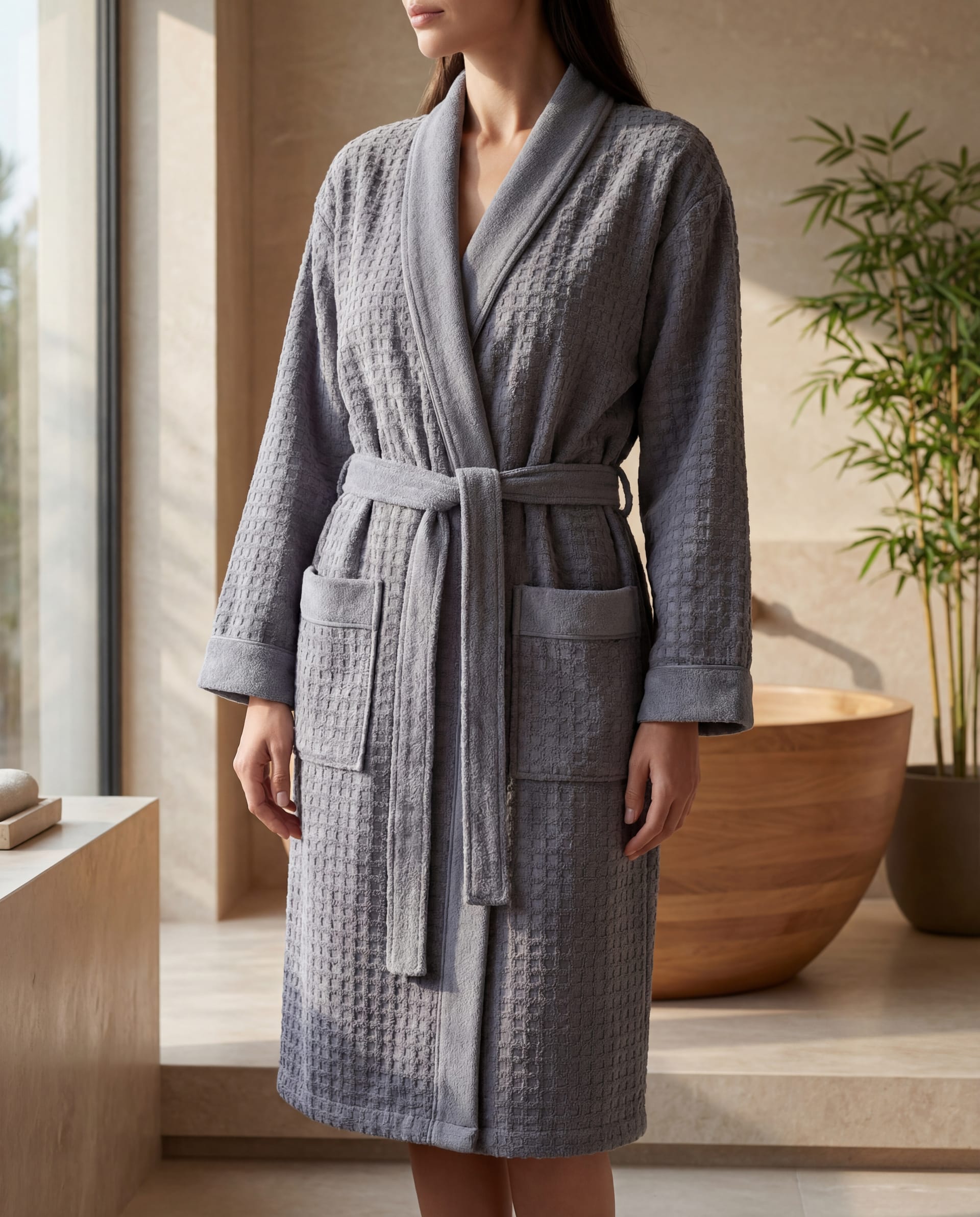 Bademantel Como/Carla in grau, XXL