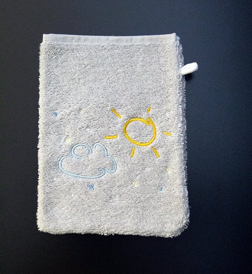 Capri/Gina Kinder Waschhandschuh, silber, 16 x 23 cm